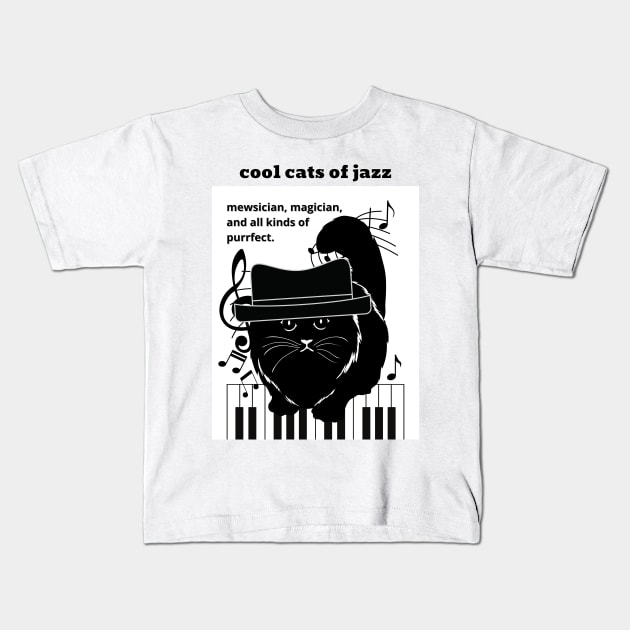 Cool Cats of Jazz Kids T-Shirt by Rattykins